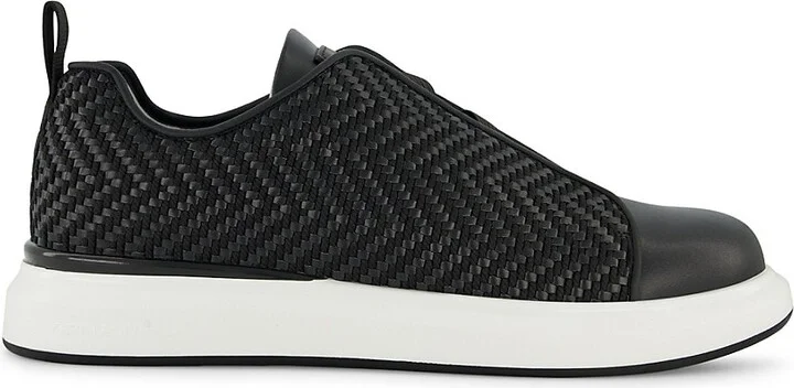 Mixed Media Laceless Sneakers