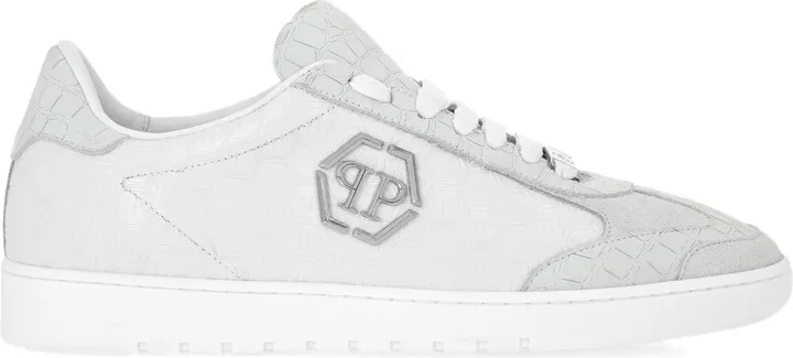 Mixed Monogram crocodile-effect sneakers