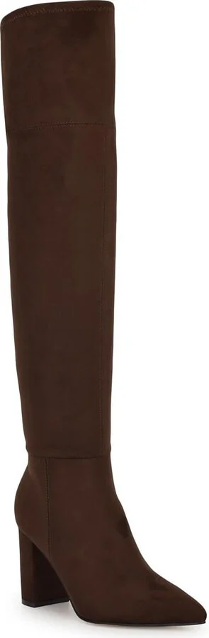 Miykah 2 Womens Faux Suede Pointed Toe Over-The-Knee Boots