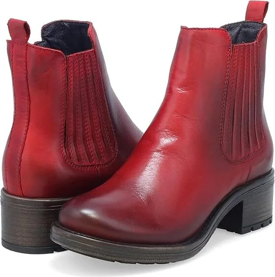 Miz Mooz Cristin Women's Boots Red Antique : EU 38 (US Women's 7.5-8) B - Medium, Leather/Microfiber