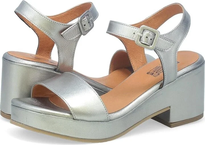 Miz Mooz Gillie Women's Sandals Pewter : EU 42 (US Women's 10.5-11) B - Medium, Leather/Rubber