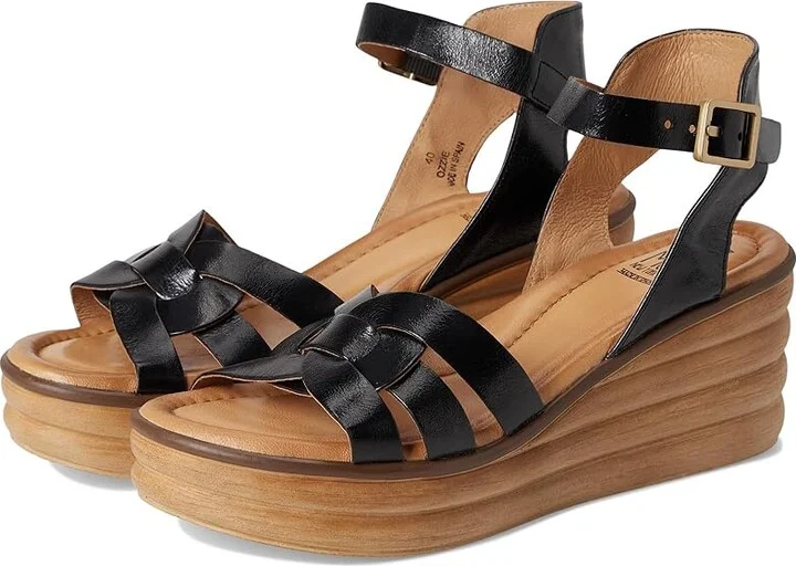 Miz Mooz Ozzie Women's Wedge Shoes Black : EU 40 (US Women's 9-9.5) B - Medium, Leather/Rubber