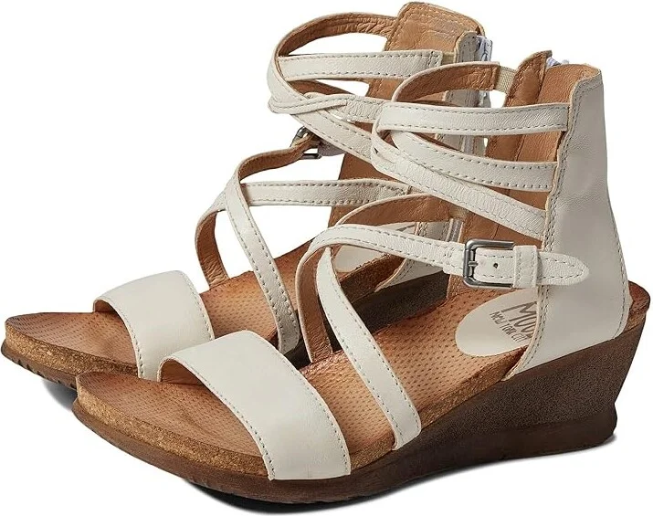 Miz Mooz Shay Women's Wedge Shoes Linen Nappa : EU 38 (US Women's 7.5-8) B - Medium, Leather