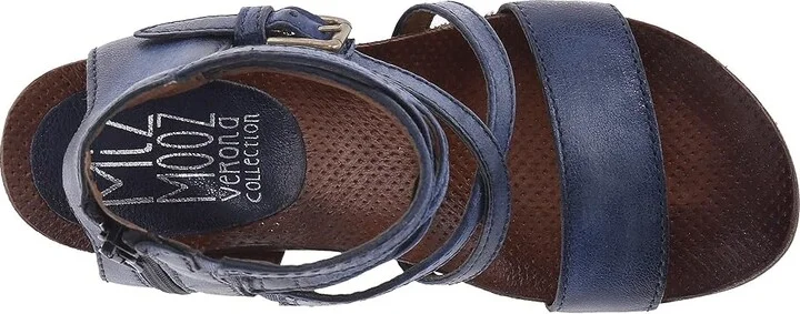 Miz Mooz Shay Women's Wedge Shoes Navy : EU 38 (US Women's 7.5-8) B - Medium, Leather - Image 3