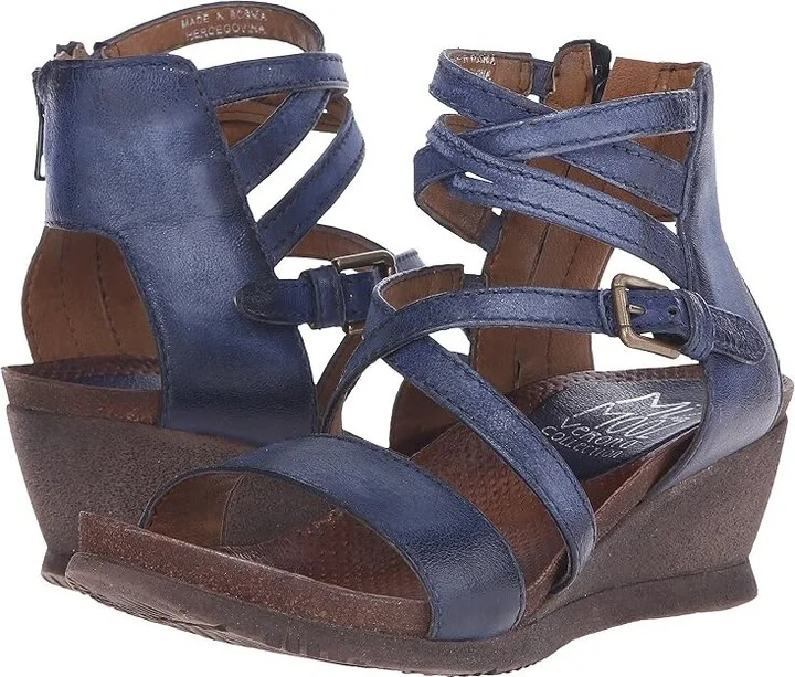 Miz Mooz Shay Women's Wedge Shoes Navy : EU 38 (US Women's 7.5-8) B - Medium, Leather