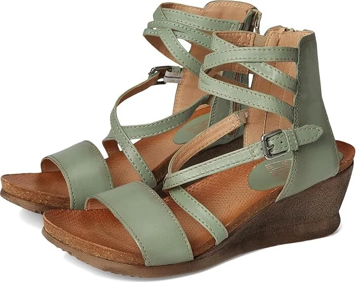 Miz Mooz Shay Women's Wedge Shoes Sage 1 : EU 36 (US Women's 5.5-6) B - Medium, Leather