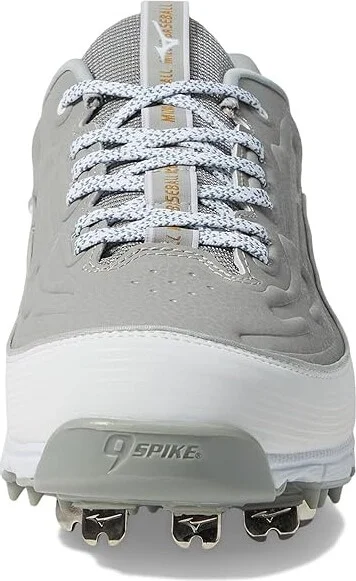 Mizuno 9-Spike Ambition 3 Baseball Cleats Men's Shoes Grey/White : 14 D - Medium, Leather - Image 3