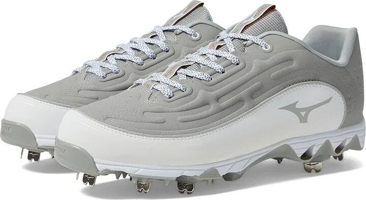 Mizuno 9-Spike Ambition 3 Baseball Cleats Men's Shoes Grey/White : 14 D - Medium, Leather