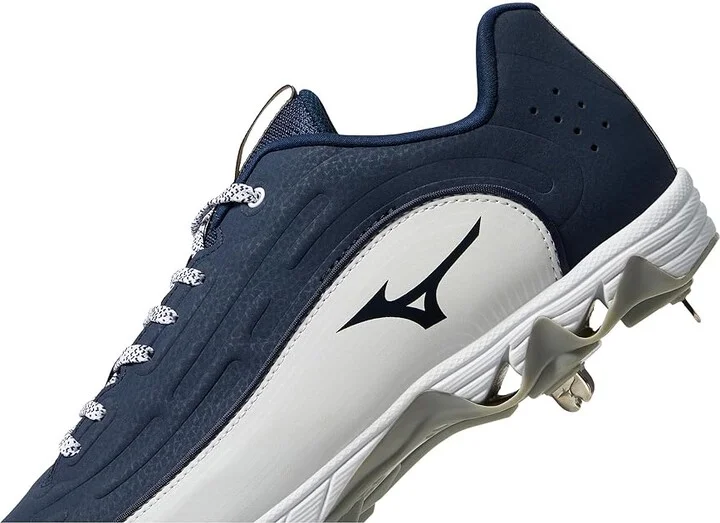 Mizuno 9-Spike Ambition 3 Baseball Cleats Men's Shoes Navy/White : 9 D - Medium, Leather - Image 4
