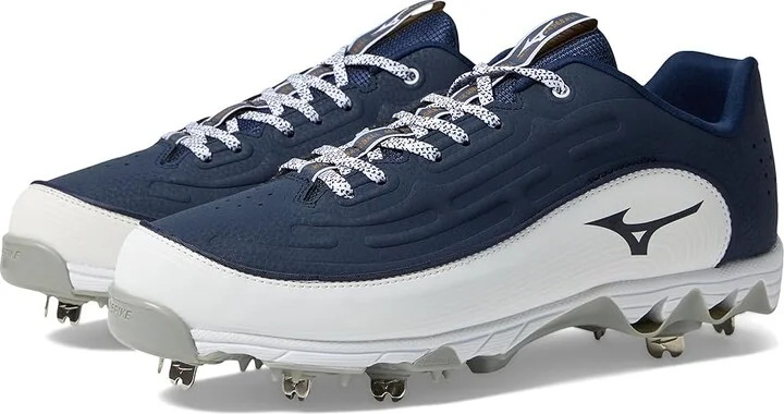 Mizuno 9-Spike Ambition 3 Baseball Cleats Men's Shoes Navy/White : 9 D - Medium, Leather