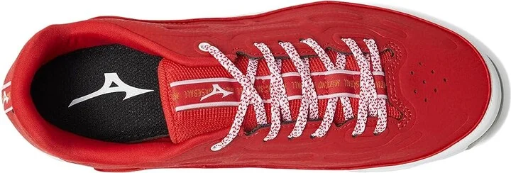 Mizuno 9-Spike Ambition 3 Baseball Cleats Men's Shoes Red/White : 15 D - Medium, Leather - Image 2