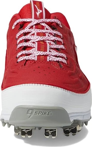 Mizuno 9-Spike Ambition 3 Baseball Cleats Men's Shoes Red/White : 15 D - Medium, Leather - Image 3