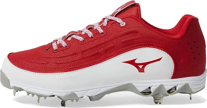Mizuno 9-Spike Ambition 3 Baseball Cleats Men's Shoes Red/White : 15 D - Medium, Leather - Image 6