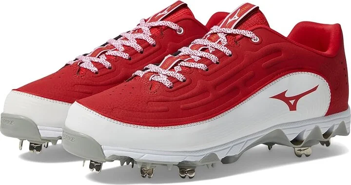 Mizuno 9-Spike Ambition 3 Baseball Cleats Men's Shoes Red/White : 15 D - Medium, Leather