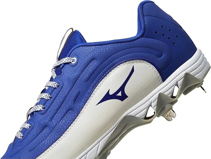 Mizuno 9-Spike Ambition 3 Baseball Cleats Men's Shoes Royal/White : 7 D - Medium, Leather - Image 4