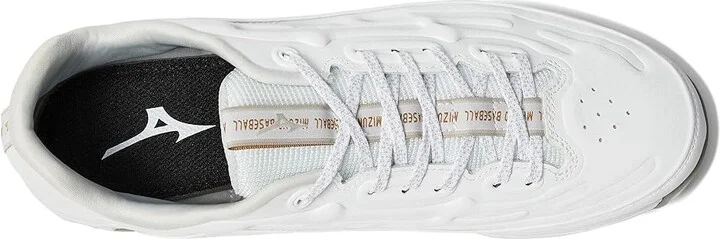 Mizuno 9-Spike Ambition 3 Baseball Cleats Men's Shoes White : 8.5 D - Medium, Leather - Image 2