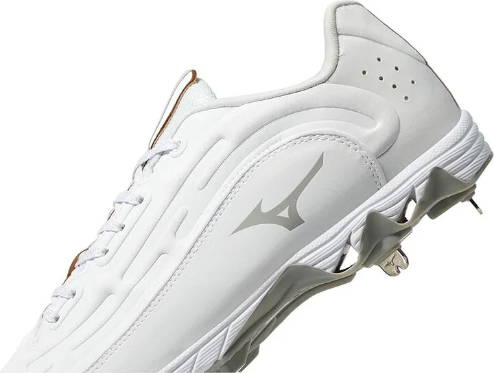 Mizuno 9-Spike Ambition 3 Baseball Cleats Men's Shoes White : 8.5 D - Medium, Leather - Image 4