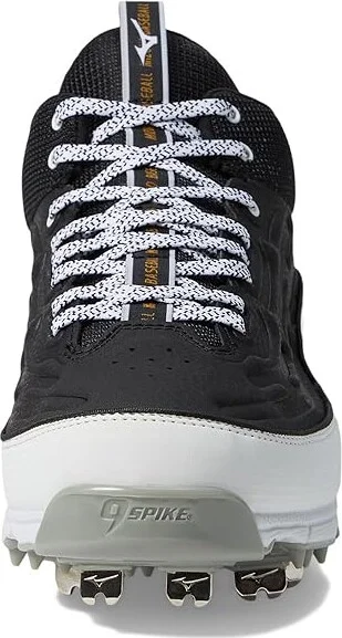 Mizuno 9-Spike Ambition 3 Mid Men's Shoes Black/White : 11 D - Medium, Leather - Image 3
