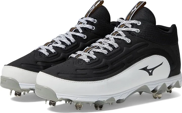 Mizuno 9-Spike Ambition 3 Mid Men's Shoes Black/White : 11 D - Medium, Leather
