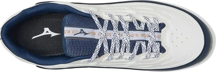 Mizuno 9-Spike Swift 8 Low Metal Women's Shoes White/Navy : 5.5 B - Medium, Leather - Image 2
