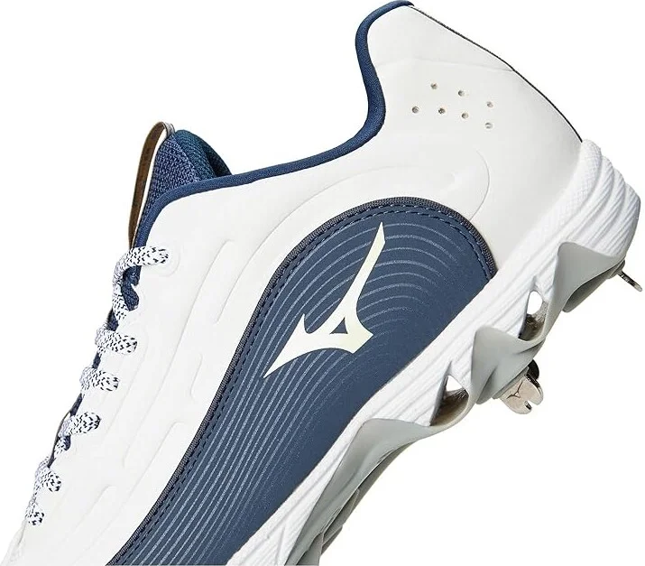 Mizuno 9-Spike Swift 8 Low Metal Women's Shoes White/Navy : 5.5 B - Medium, Leather - Image 7