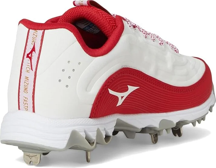 Mizuno 9-Spike Swift 8 Low Metal Women's Shoes White/Red : 5 B - Medium, Leather - Image 4