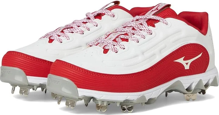 Mizuno 9-Spike Swift 8 Low Metal Women's Shoes White/Red : 5 B - Medium, Leather