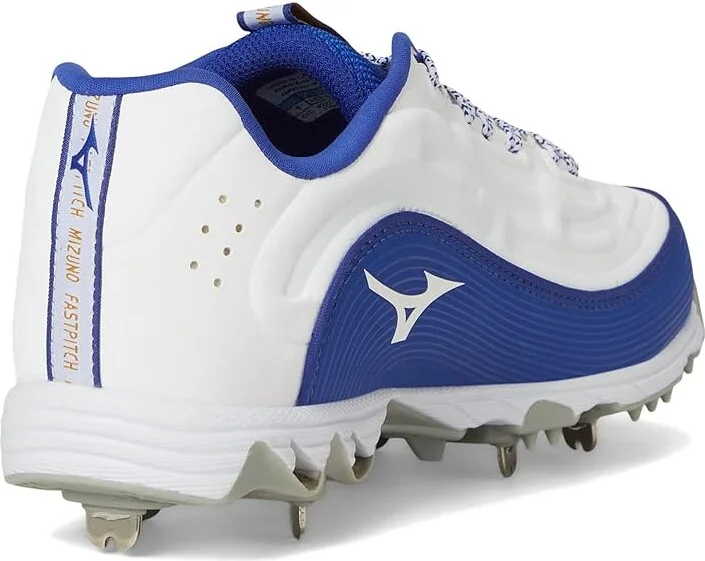 Mizuno 9-Spike Swift 8 Low Metal Women's Shoes White/Royal : 10.5 B - Medium, Leather - Image 4