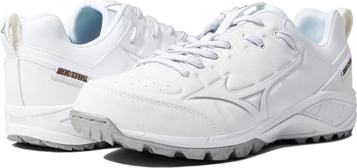 Mizuno Ambition 2 All Surface Low Turf Shoes Softball Cleats Women's Shoes White : 10.5 B - Medium, Textile/Synthetic