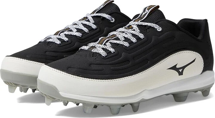 Mizuno Ambition 3 Low TPU Baseball Cleats Men's Shoes Black/White : 9 D - Medium, Leather