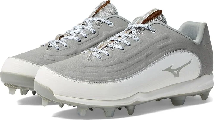 Mizuno Ambition 3 Low TPU Baseball Cleats Men's Shoes Grey/White : 9.5 D - Medium, Leather