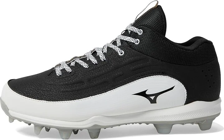 Mizuno Ambition 3 Mid TPU Baseball Cleats Men's Shoes Black/White : 8 D - Medium, Leather - Image 6
