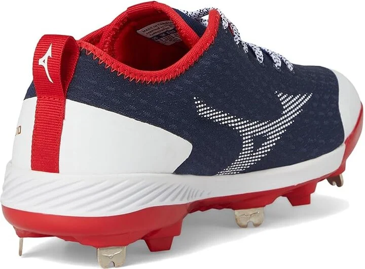 Mizuno Dominant 4 Baseball Cleats Men's Shoes Navy/Red : 7 D - Medium, Synthetic/Textile - Image 4