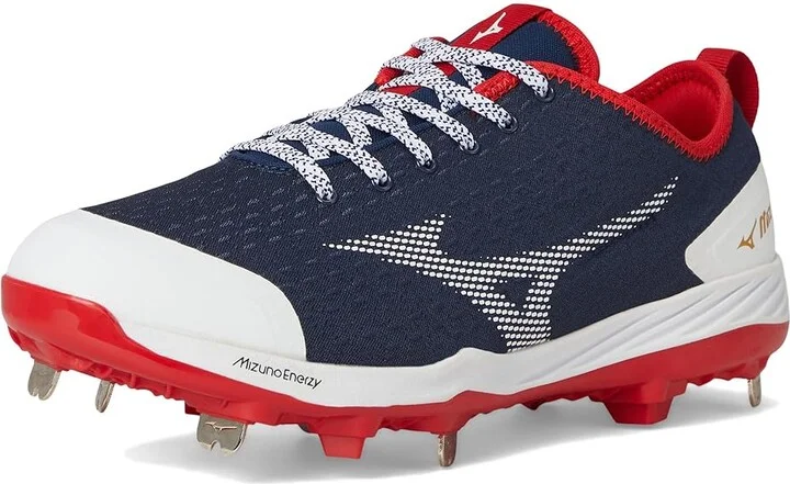 Mizuno Dominant 4 Baseball Cleats Men's Shoes Navy/Red : 7 D - Medium, Synthetic/Textile - Image 5