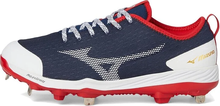 Mizuno Dominant 4 Baseball Cleats Men's Shoes Navy/Red : 7 D - Medium, Synthetic/Textile - Image 6