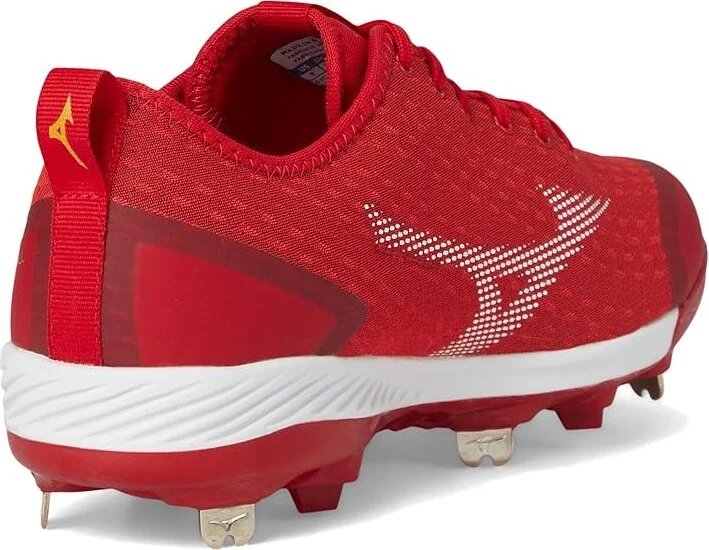 Mizuno Dominant 4 Baseball Cleats Men's Shoes Red/White : 7 D - Medium, Synthetic/Textile - Image 4