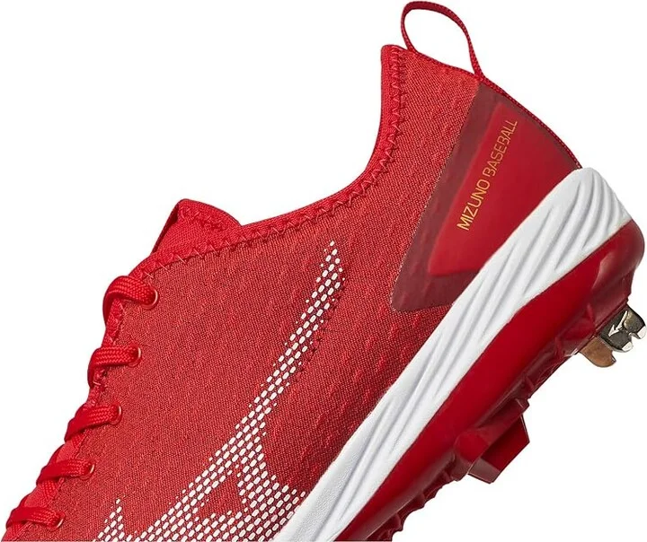 Mizuno Dominant 4 Baseball Cleats Men's Shoes Red/White : 7 D - Medium, Synthetic/Textile - Image 7