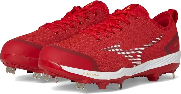 Mizuno Dominant 4 Baseball Cleats Men's Shoes Red/White : 7 D - Medium, Synthetic/Textile