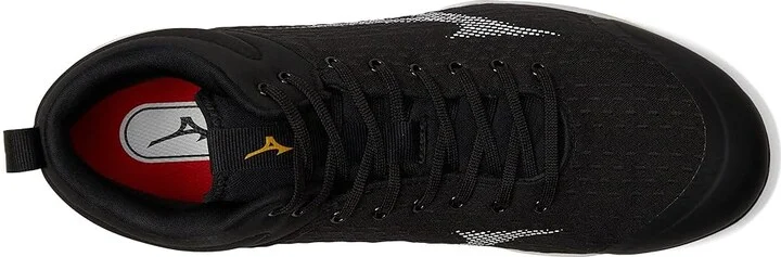 Mizuno Dominant 4 Mid Baseball Cleats Men's Shoes Black/White : 7.5 D - Medium, Synthetic/Textile - Image 2