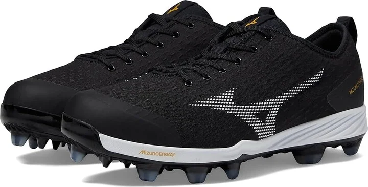 Mizuno Dominant 4 TPU Baseball Cleats Men's Shoes Black/White : 12 D - Medium, Synthetic/Textile