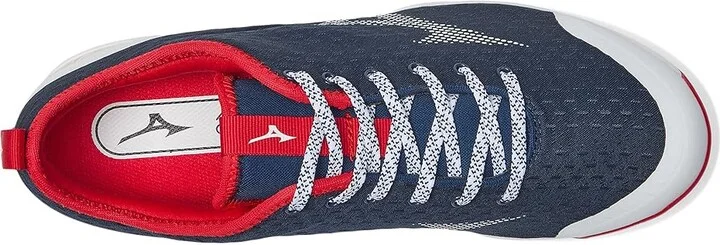 Mizuno Dominant 4 TPU Baseball Cleats Men's Shoes Navy/Red : 14 D - Medium, Synthetic/Textile - Image 2