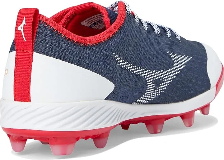 Mizuno Dominant 4 TPU Baseball Cleats Men's Shoes Navy/Red : 14 D - Medium, Synthetic/Textile - Image 4