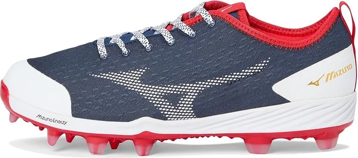 Mizuno Dominant 4 TPU Baseball Cleats Men's Shoes Navy/Red : 14 D - Medium, Synthetic/Textile - Image 6