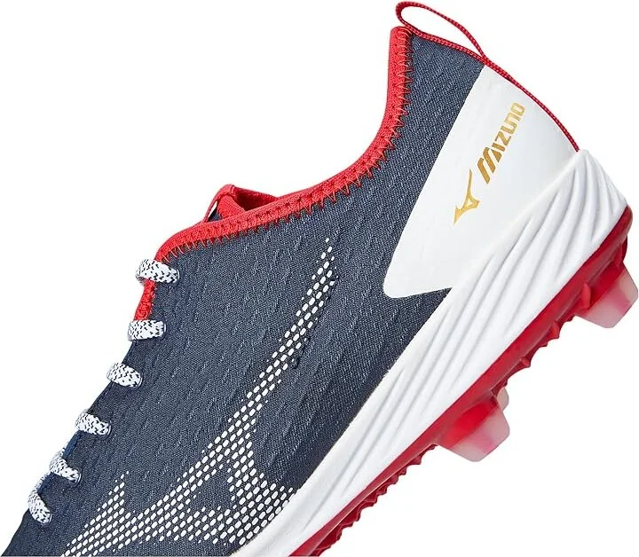 Mizuno Dominant 4 TPU Baseball Cleats Men's Shoes Navy/Red : 14 D - Medium, Synthetic/Textile - Image 7