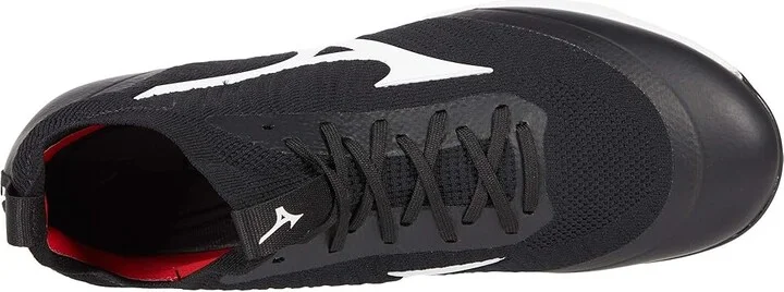Mizuno Dominant Knit Metal Baseball Cleat Men's Shoes Black/White : 7.5 D - Medium, Textile/Synthetic - Image 2