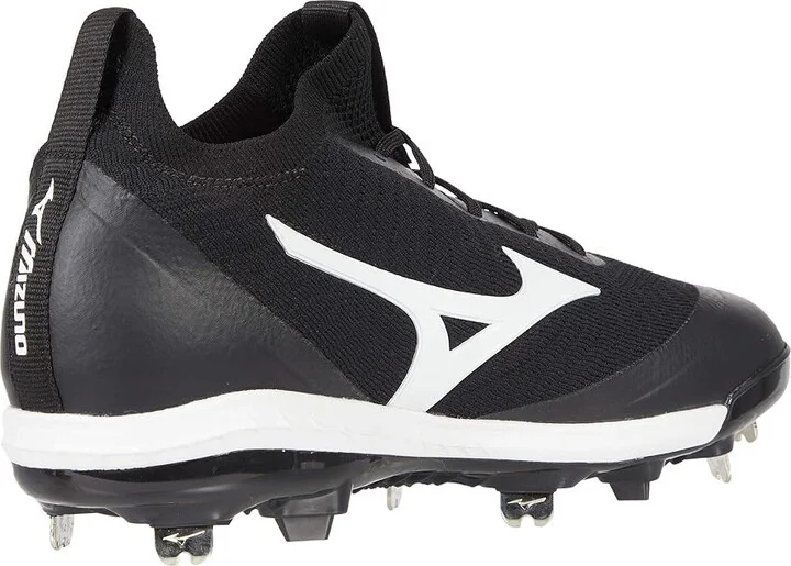 Mizuno Dominant Knit Metal Baseball Cleat Men's Shoes Black/White : 7.5 D - Medium, Textile/Synthetic - Image 4