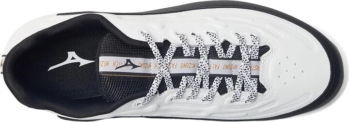Mizuno Finch Elite 6 Low TPU Softball Cleats Women's Shoes White/Black : 5.5 B - Medium, Leather - Image 2