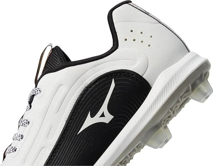Mizuno Finch Elite 6 Low TPU Softball Cleats Women's Shoes White/Black : 5.5 B - Medium, Leather - Image 4