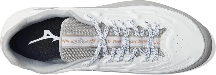 Mizuno Finch Elite 6 Low TPU Softball Cleats Women's Shoes White/Grey : 10 B - Medium, Leather - Image 2