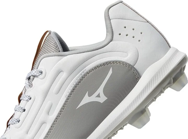 Mizuno Finch Elite 6 Low TPU Softball Cleats Women's Shoes White/Grey : 10 B - Medium, Leather - Image 4